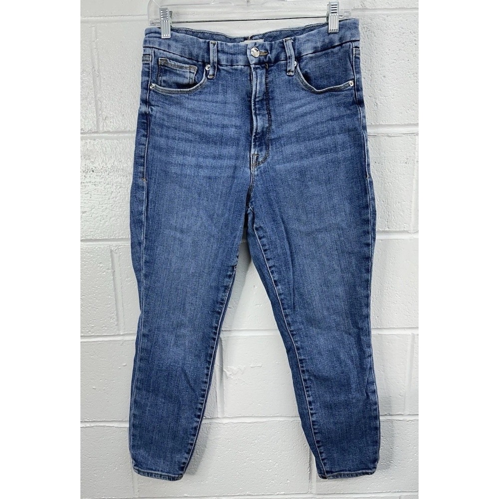 Good American Good Waist High Rise Crop Skinny Jean Blue / Women's 10/30